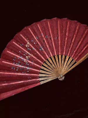 Antique Hand Fan - Hand Painted - Victorian/Edwardian • $54.60