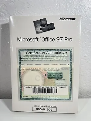 Microsoft Office 97 Pro CD Sealed With Certificate And Manual • $68.99