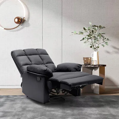 Recliner Chair Armchair Sofa For Office Lounge Cinema W/Adjustable Back&Footrest • £199.95