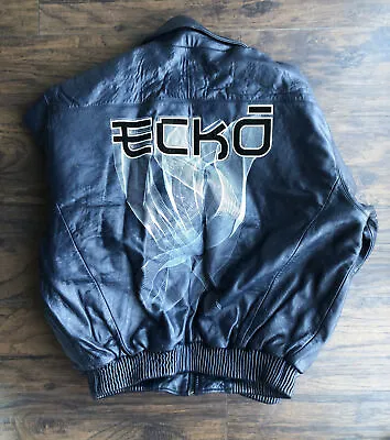 Men’s Ecko Rhino The Original Streetwear Brand Leather Jacket Size Xl Blue • $250