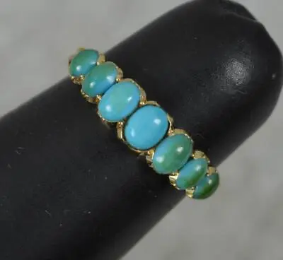 £475 • Buy Georgian Turquoise And 18ct Gold Half Hoop Stack Band Ring