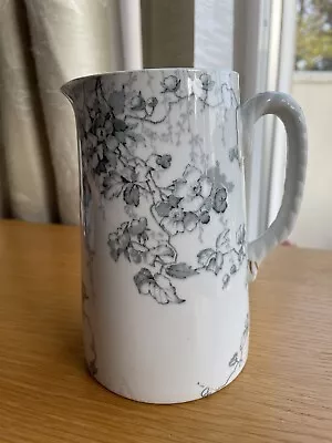 Handsome Victorian Doulton Grey White Bloosom Pattern Jug 15 Cm High • £14.50