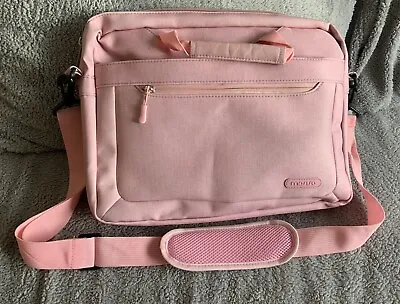 MOSISO Laptop And IPad Canvas Bag Baby Pink Shoulder Strap Never Used VGC • £15