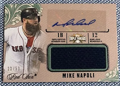 Mike NAPOLI 2014 Topps Triple Threads AUTO Jumbo Relic #UAJR-MN 20/50 NM Red Sox • $19.99