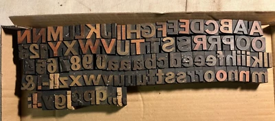 £172 • Buy Delittle York Wooden Letterpress Print Type Upper & Lowercase Numbers 72 Point