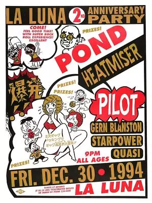 Elliott Smith - Heatmiser POSTER Live Concert PORTLAND La Luna Roman Candle 94' • $26.89