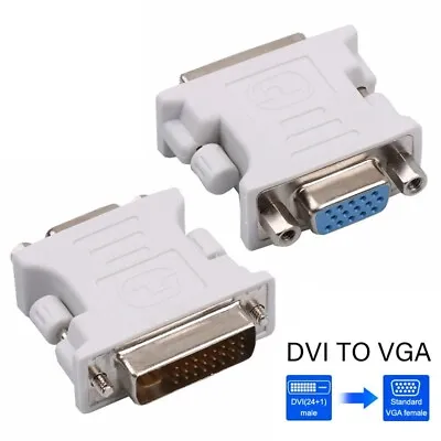 DVI-D To VGA Adapter DVI 25pin To SVGA D-Sub 15pin Female Cable Converter UK • £2.94