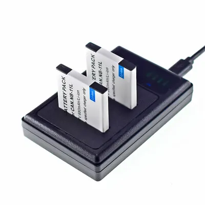 2PACK NB-11L Battery +Slim Charger For Canon IXUS 125 HS 127 HS 132 133 135 • £17.99