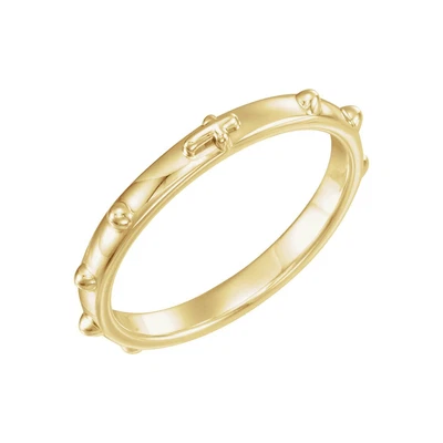 $356.90 • Buy 10K Yellow Gold Rosary Ring Size 6 For Womens Best Gift 2.36g