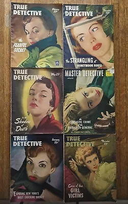 VTG Lot Of 6 Magazines True MASTER Detective 1949 1950 Pinup Art Ads NICE SHAPE! • $9.99