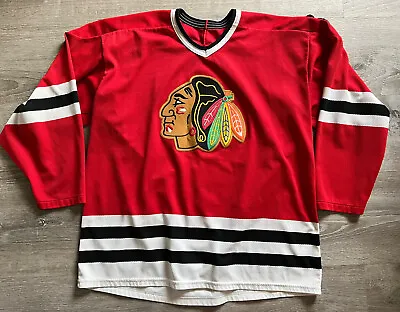 Chicago Blackhawks Hockey Jersey Mens XL CCM Vintage Sewn Patched Canada 90s • $35