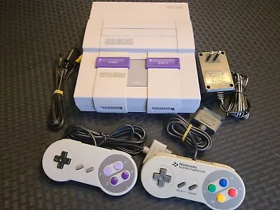 Super Nintendo SNES System Console With 1-2 Controllers AC & A/V Cords • $160