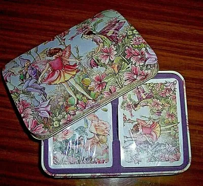 *flower Fairies Tin Wth 2 Packs Of Sealed Playing Cards* New! Collectable? Gift? • £9.99