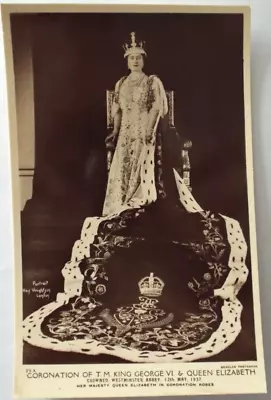 King George V1 QUEEN ELIZABETH Coronation 1937 REAL PHOTO GREAT CONDITION • £1