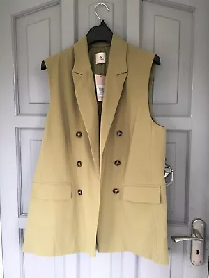 TU Womans Longline Sleevless Blazer Waistcoat UK 14 New • £3