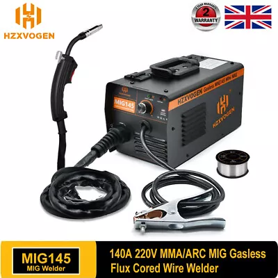 HZXVOGEN 145A MIG Welder MIG ARC Welding Machine Gasless Flux Core Weld Iron • £99.99