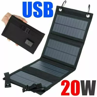 Solar Panel Charger Folding Bag Portable Solar Charger Solar Power Bank Charger • £15.96