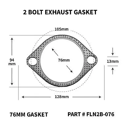 UNIVERSAL 3  (INCH) 2 Bolt Hole Reinforced Exhaust Gasket Flange 76MM • £4.54