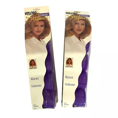Velcro Classic Stylers Hair Curlers 2 Packs Of 4 Each Purple Rollers 2 Inch NEW • $19.99