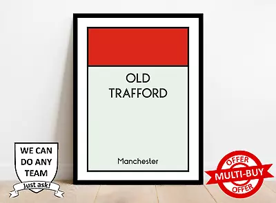 Manchester United Football Stadium Monopoly Print Wall Art Poster Custom Man Utd • £2.99