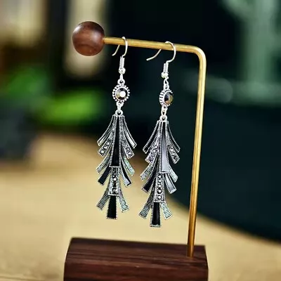 Gorgeous Women Vintage Bohemian Earrings Creative Crystal Umbrella Tassel 1500 • $9.99