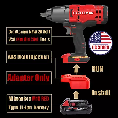 Milwaukee M18 Li-Ion Battery To Craftsman V20 Series Tools Adapter- Adapter Only • $16.58