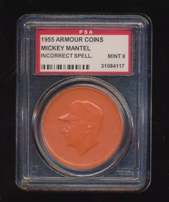 PSA 9  1955 Armour Coin   Mickey Mantle    Incorrect Spelling  Mint • $359.99