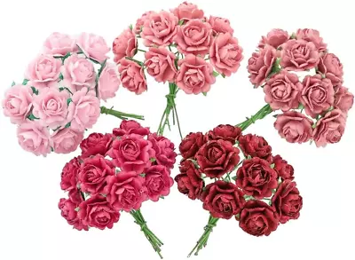 Handmade Mini Heart Petals Mulberry Paper Roses 18 Mm Mulberry Paper Flowers Scr • $10.56