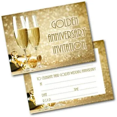 £4.99 • Buy Doodlecards Golden Wedding Anniversary Invitations 50th Pack Of 20 Invites & Env