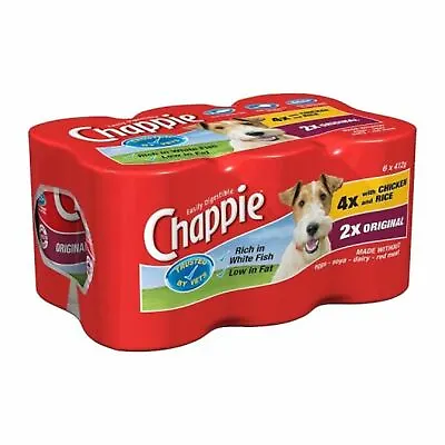 Chappie Favourites Selection Chicken Rice Fish 6 X 412g Canned Wet Dog Food  • £15.66