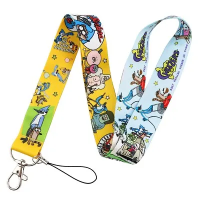 Regular Show Cartoon Mordecai Rigby Hanna Barbera ID Badge Holder Lanyard • $5.99