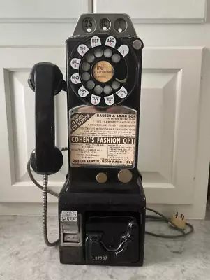 Vintage Antique 1950's Rotary Dial Pay Phone New York City Electric 3 Coin Slots • $479