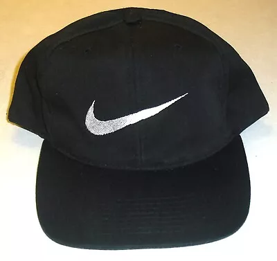 Nike Logo Vintage 90s Mens Black White Logo Mens Adjustable Snapback Hat New • $31.99