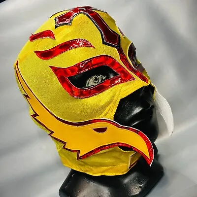 The King Mysterio Semi Professional Wrestling Costume Lucha Libre Mask Gold Red • $35.92