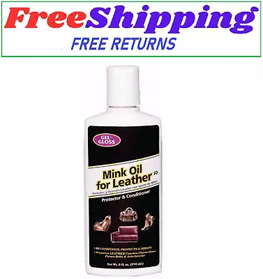 8 Oz. Gel Gloss Mink Oil Leather Protector And Conditioner • $5.60