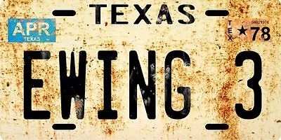 J.R. Ewing 3 Dallas TV Show 1978 Texas Nostalgic License Plate • £14.55