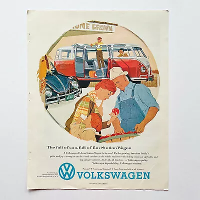 Original 1958 Volkswagen Station Wagon Bus Van Bug Magazine Print Ad Vintage VW • $10.99