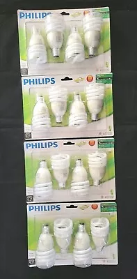 Philips CFL Energy Saver Compact Fluorescent Light Bulbs 4 Bulbs 4 Pack Bundle • $59.78