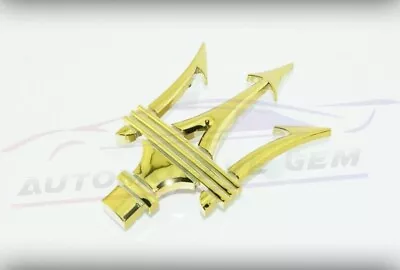 For Maserati Front Grille Emblem Gold Trident Radiator Logo Badge Symbol 6700053 • $48.99