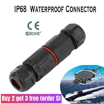 £2.96 • Buy 2 Pin Waterproof Junction Box Case Electrical Cable Wire Connector Outdoor IP68