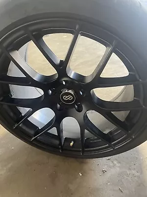 Enkei Raijin Black Wheels 18 X 9.5 With Michelin Pilot Sport 4 S 255/35 • $600