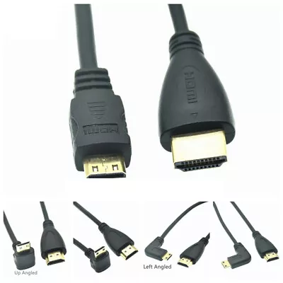 0.5M Angle HDMI Male TO Mini HDMI Male Plug Cable Cord Video Adapter Connector • $2.99