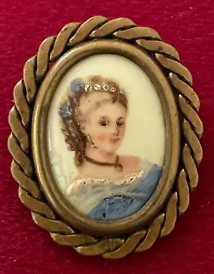Antique Limoges Brooch Hand Painted • £8