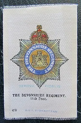 £2.95 • Buy BDV Cigarette Silks Card Ww1 1914 Military Devonshire Regiment