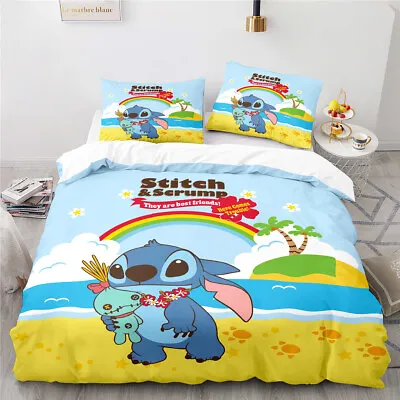 Stitch Single/Double/Queen/King/Super King Bed Duvet Quilt Doona Cover Set • $38.60