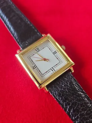 Vintage Citizen Wristwatch Men's Quartz Gold Case Water Resist Base Metal Square • $135