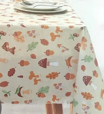 Var Size Harvest Fall Leaves Acorns Vinyl / Flannel Backed PEVA Tablecloth By HH • $16.98