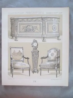 Vintage PrintFRANCEMOBILIER EPOQUE LOUIS XVICostumeHistorique1888Racinet • $15