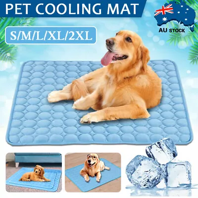 $8.69 • Buy Pet Cooling Mat Dog Cat Gel Non-Toxic Bed Puppy Self-cool Summer Ice Pad 5 Sizes