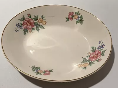 Vintage Oval Serving Dish Floral Pattern Gold Trim • $10.40